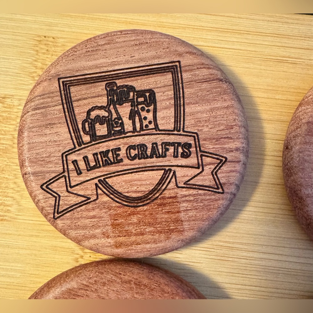 Hand crafted by me Wood Round Magnetic Bottle Openers customizable choice of 1 - Picture 3 of 8
